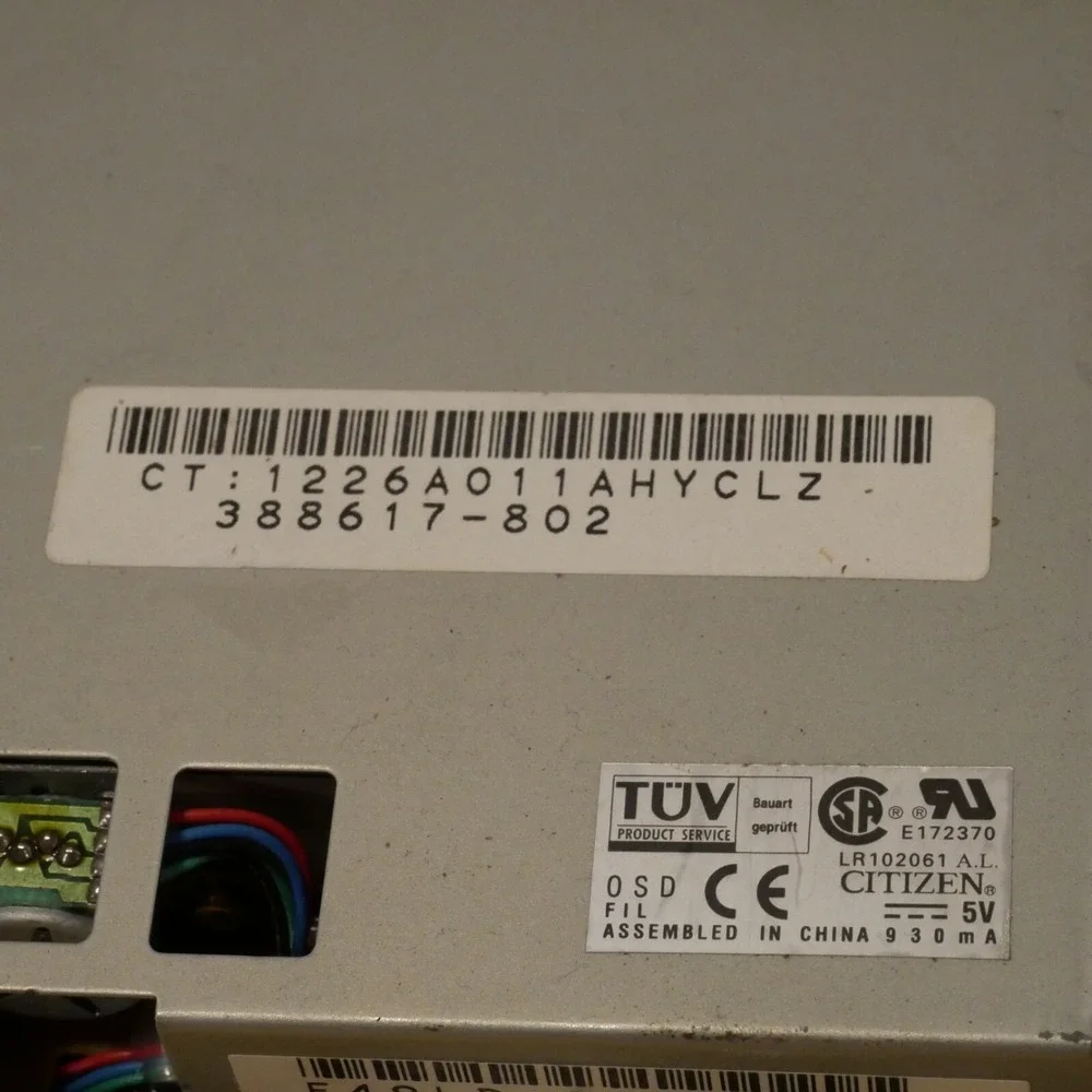 TUV CITIZEN 3.5 inch 1.44MB Floppy Disk Drive 388617-802 Tested $ Working - 30